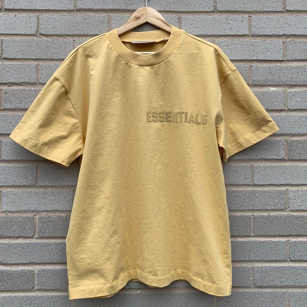 ESSENTIALS Men's Short Sleeve Logo T-Shirt in Yellow